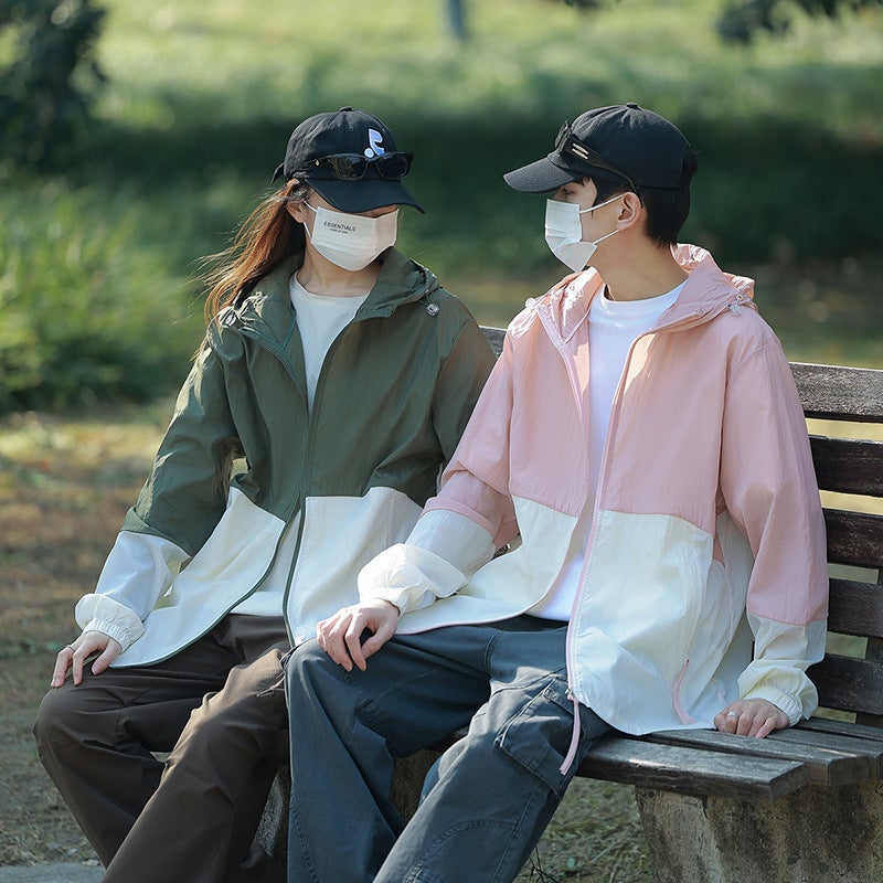 2024 Summer Outdoor Couple'S Sunscreen Clothing Lightweight Breathable Sports Fashion Brand Color Matching Function Quick-Drying Sunscreen Clothing - Image 2