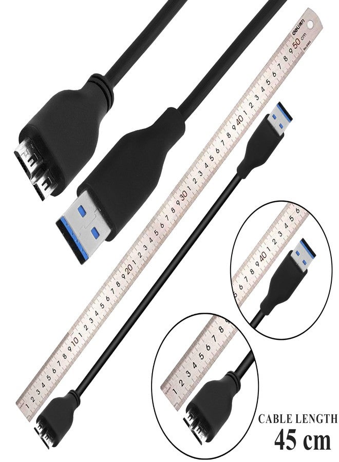 SaiTech IT 45CM USB 3.0 Cable A to Micro B high Speed Upto 4.8 Gbps Data Transfer Cable for Portable External Hard Drive (1 Pack) - Image 2
