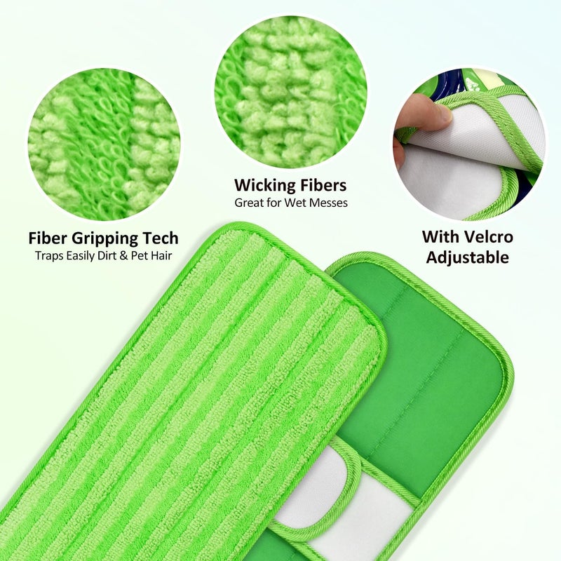 GFRED 4 Pack Microfiber Mop Pads for Swiffer XL Mops Reusable Wet and Dry Mopping Cloths Compatible with Swiffer Sweeper XL,Washable XL Mop Refill Replacement for All Hardwood Dry & Wet Cleaning (Strip Pad) - Image 3