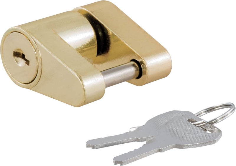 CURT Brass-Plated Steel Trailer Coupler Lock - Image 1
