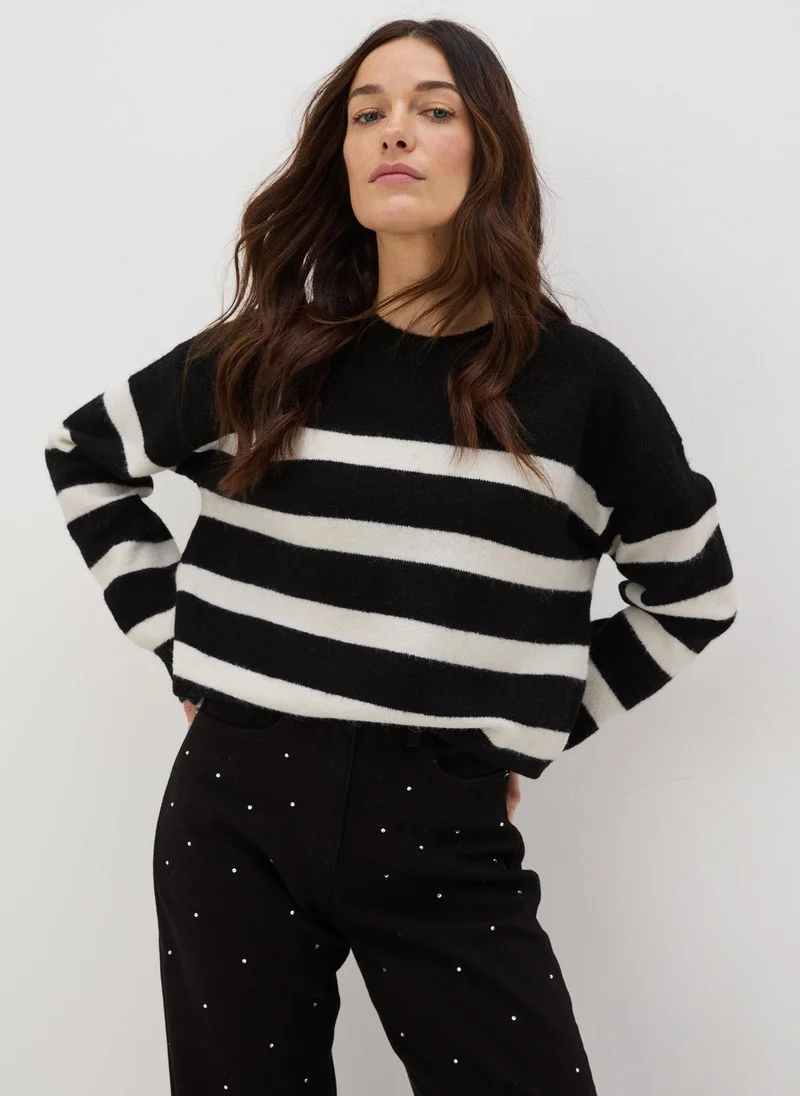 Matalan Black Stripe Soft Jumper