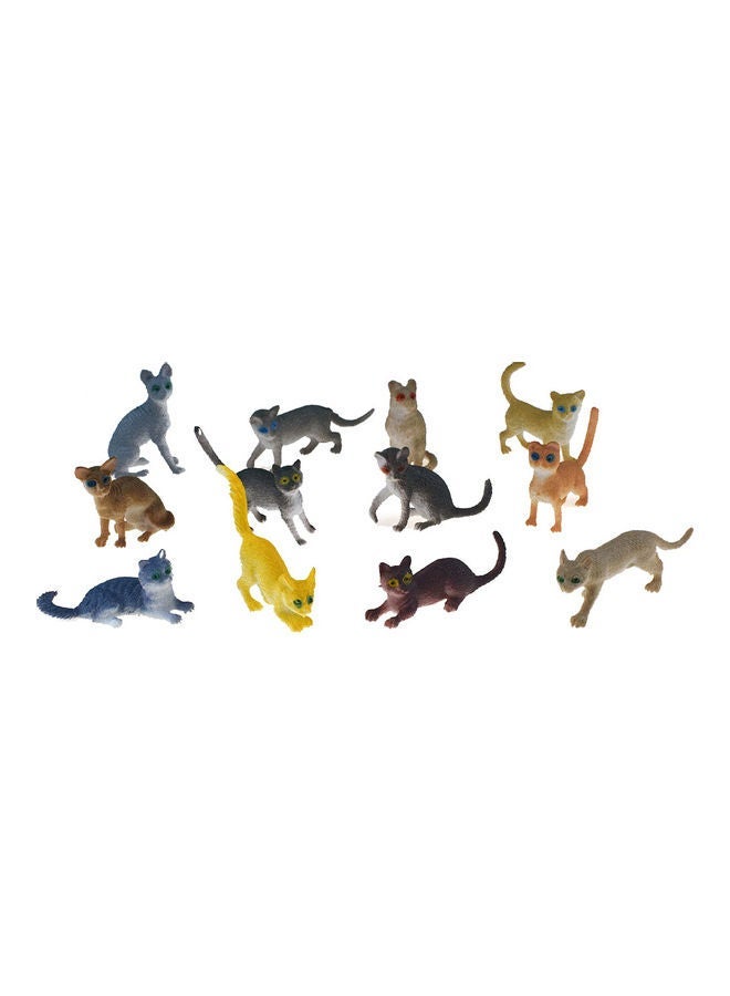 Loquat 12-Piece Simulated Cute Cat Action Figure Set - Image 4