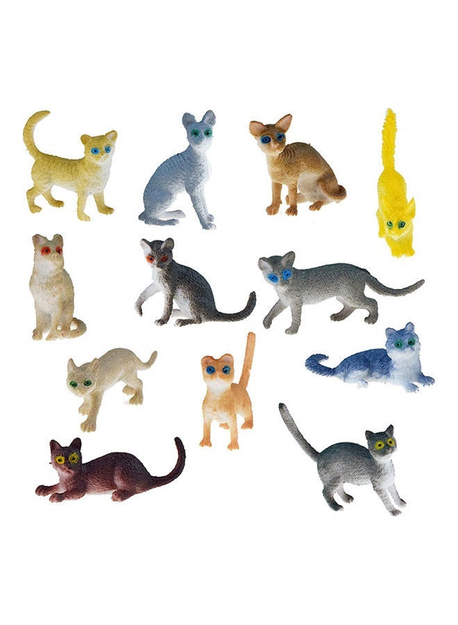 Loquat 12-Piece Simulated Cute Cat Action Figure Set - Image 1