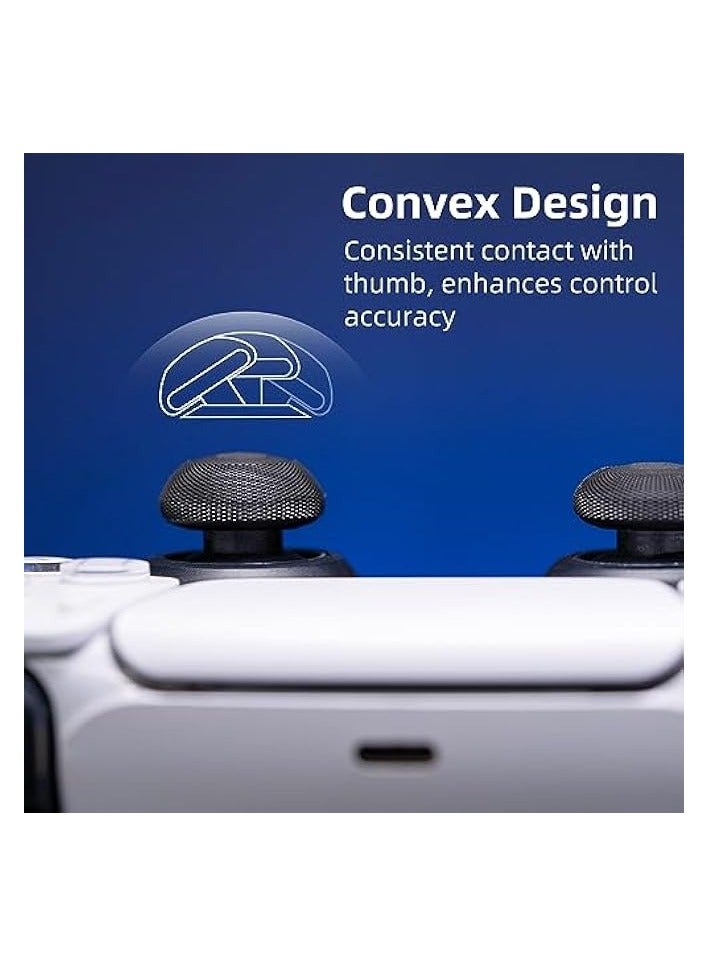 بروماس قبعات عصا الإبهام المحدبة، غطاء عصا التحكم، غطاء عصا التناظرية، غطاء قبضة عصا التحكم لجهاز نينتندو سويتش برو ووحدة التحكم النحيفة/الاحترافية - أسود، زوجان (4 قطع) - Image 4