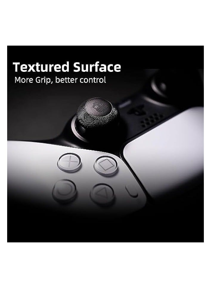 بروماس قبعات عصا الإبهام المحدبة، غطاء عصا التحكم، غطاء عصا التناظرية، غطاء قبضة عصا التحكم لجهاز نينتندو سويتش برو ووحدة التحكم النحيفة/الاحترافية - أسود، زوجان (4 قطع) - Image 2