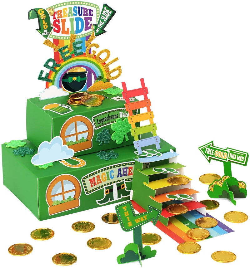 Wninbu Leprechaun Trap Kit for Kids,St. Patrick's Day Decorations DIY Craft Catch a Leprechaun Trap Kit,St. Partrick Day Party Supplies Classroom Activity - Image 1