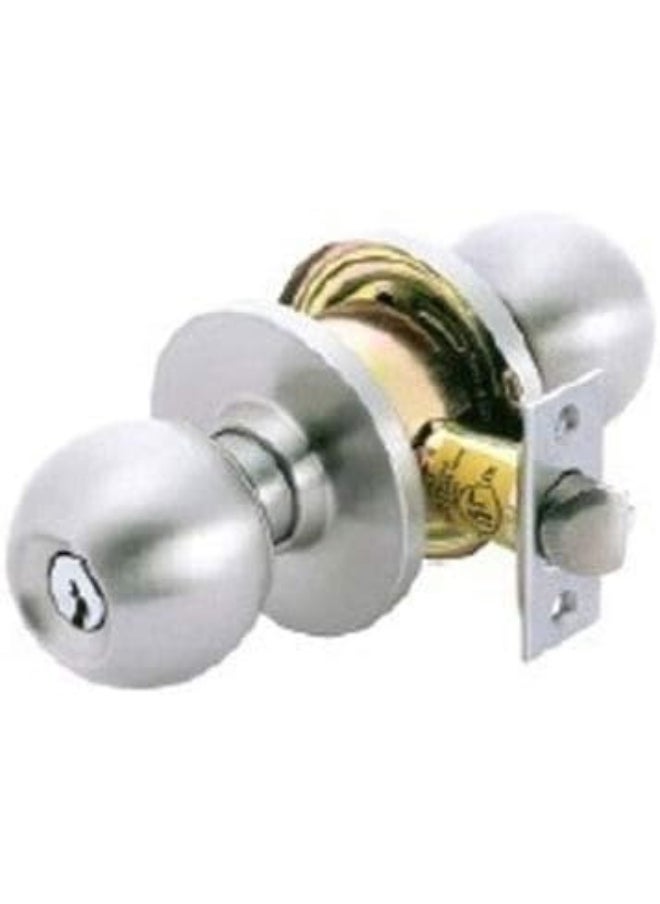 NJM NJM Knobset Round Lock SS Finish Round Handle Complete Set  - Image 2