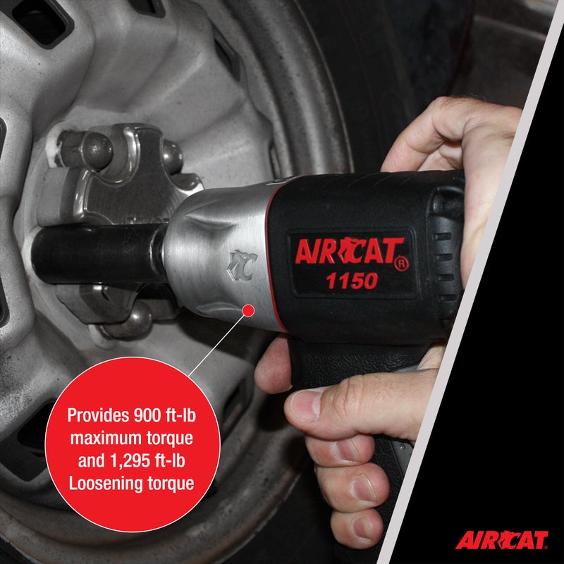 AirCat أداة هوائية AIRCAT 1150 مفتاح تأثير مركب 1/2 بوصة: أداة طاقة مدمجة وخفيفة الوزن: أداة تأثير لإصلاح وصيانة السيارات - Image 4