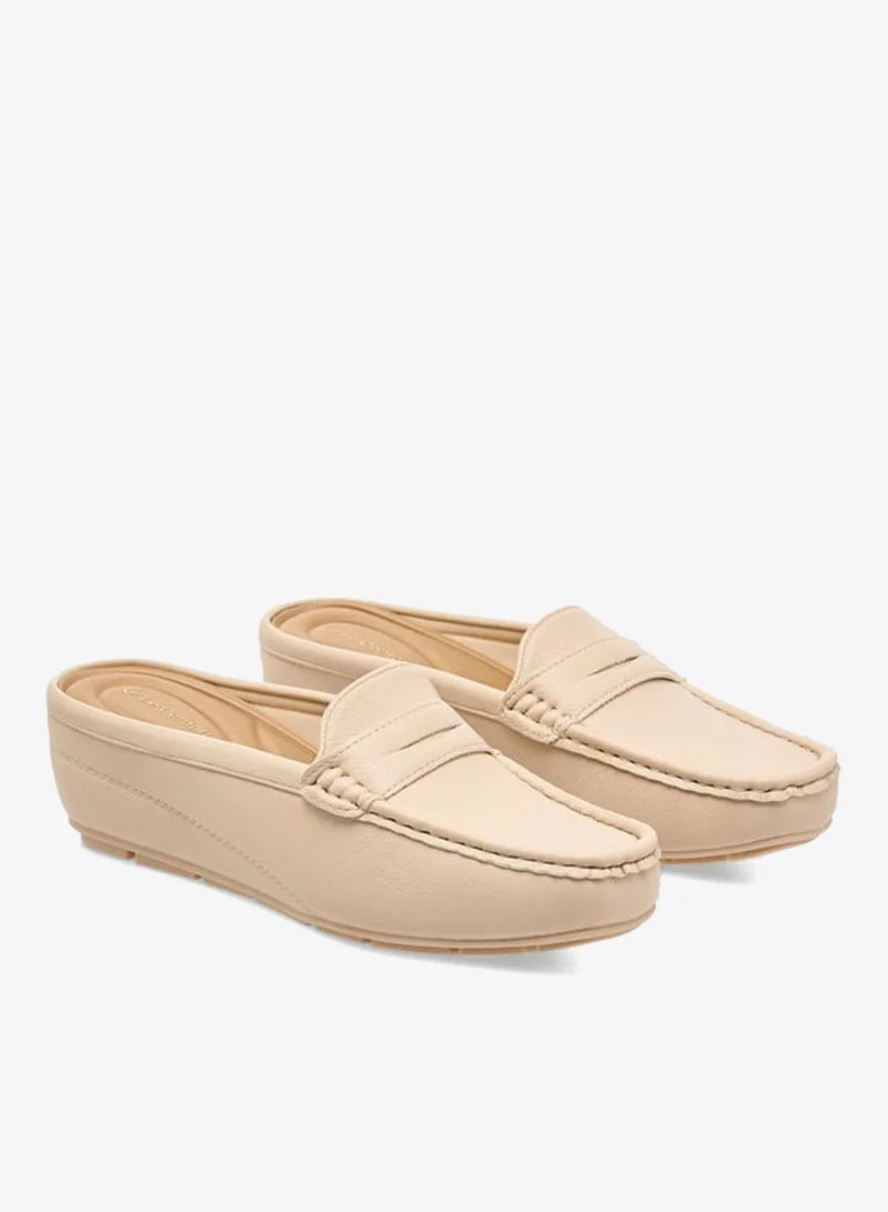 Le Confort Solid Slip-On Comfort Mules with Wedge Heels