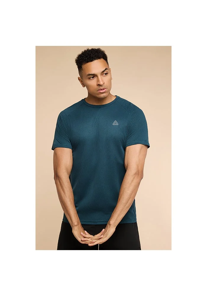 R&b Logo Detail Active T-Shirt with Crew Neck and Raglan Sleeves