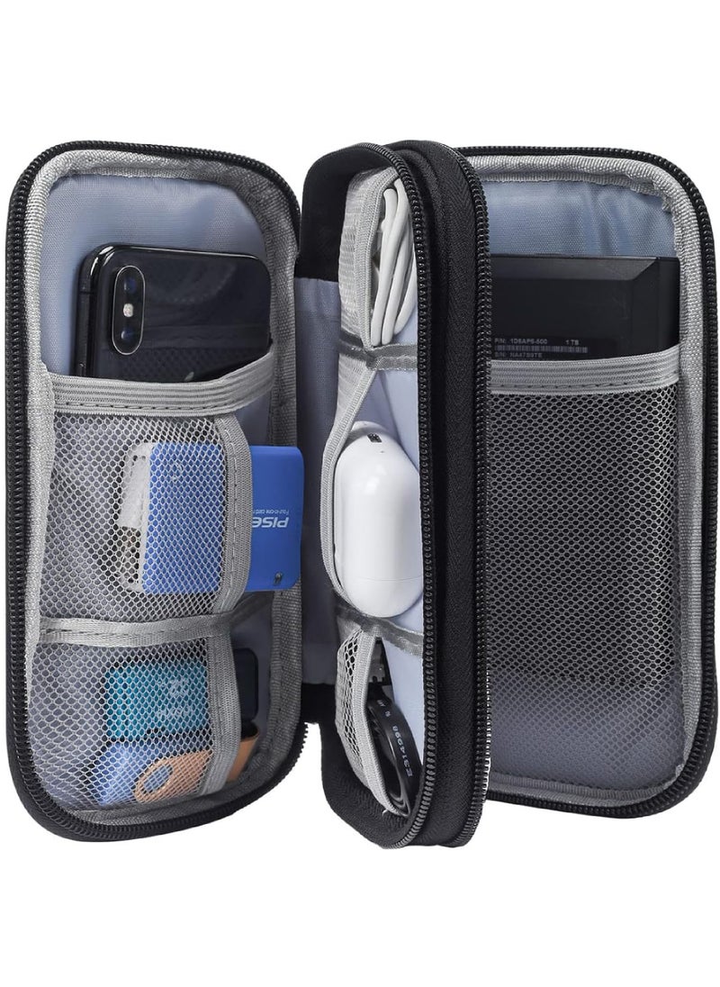 Rock Pow Electronic Organizer Travel USB Cable Accessories Bag/Case Waterproof for Power Bank Charging Cords Chargers Mouse Earphones Flash Drive  - Image 4