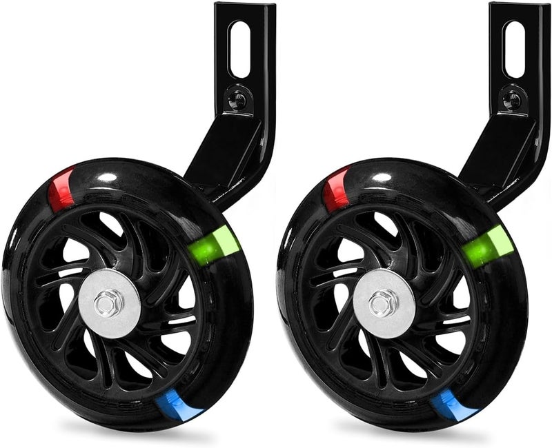 PRUNUS Flash BIKE Training Wheels for 12 14 16 18 20 Inch.Training Wheels for Kids Bike is Heavy Duty.Bicycle Training Wheel is Suitable Single Speed Bike - Image 1