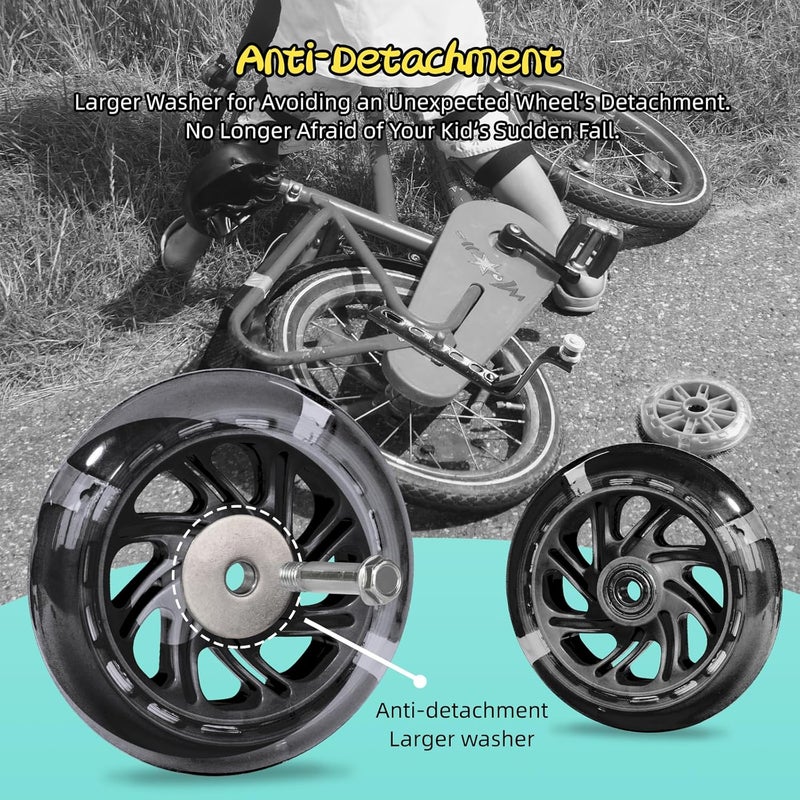 PRUNUS Flash BIKE Training Wheels for 12 14 16 18 20 Inch.Training Wheels for Kids Bike is Heavy Duty.Bicycle Training Wheel is Suitable Single Speed Bike - Image 4