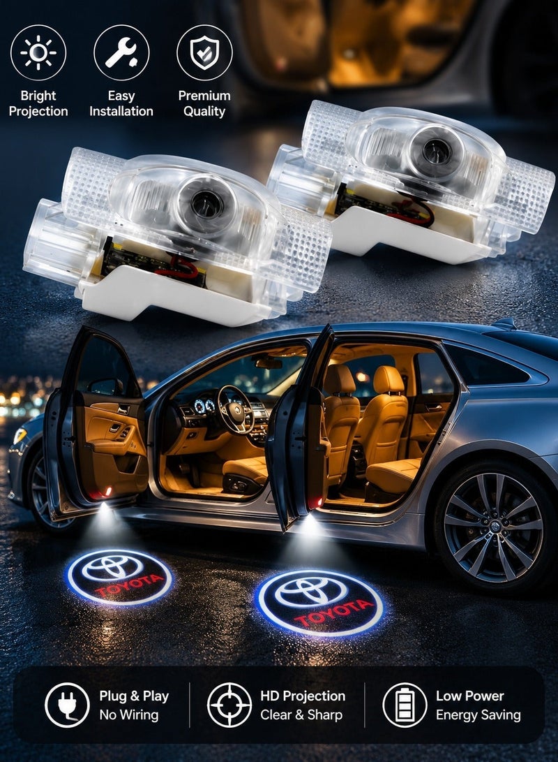 Elite LED Car Door Logo Projector Light 2PCS, Plug and Play Ghost Shadow Courtesy Lamp, HD Welcome Light for Car Door, Smart IC Control, High Transmittance Lens, ABS Housing, Non Destructive Installation, Interior Step Puddle Light Upgrade - Image 2