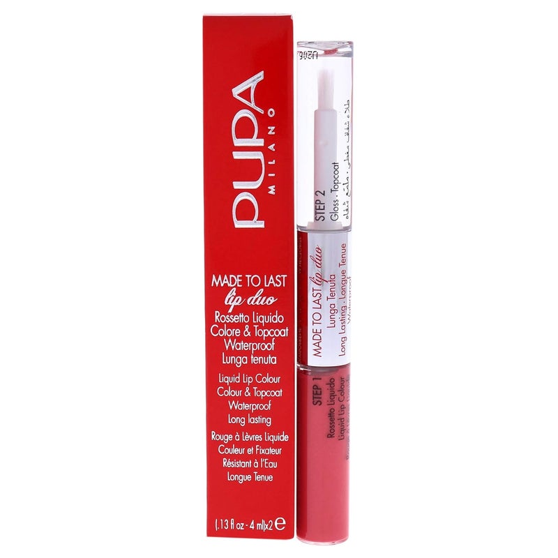 Pupa Made To Last Lip Duo - 008 Miami Pink Milano for Women - 0.13 oz Lipstick
