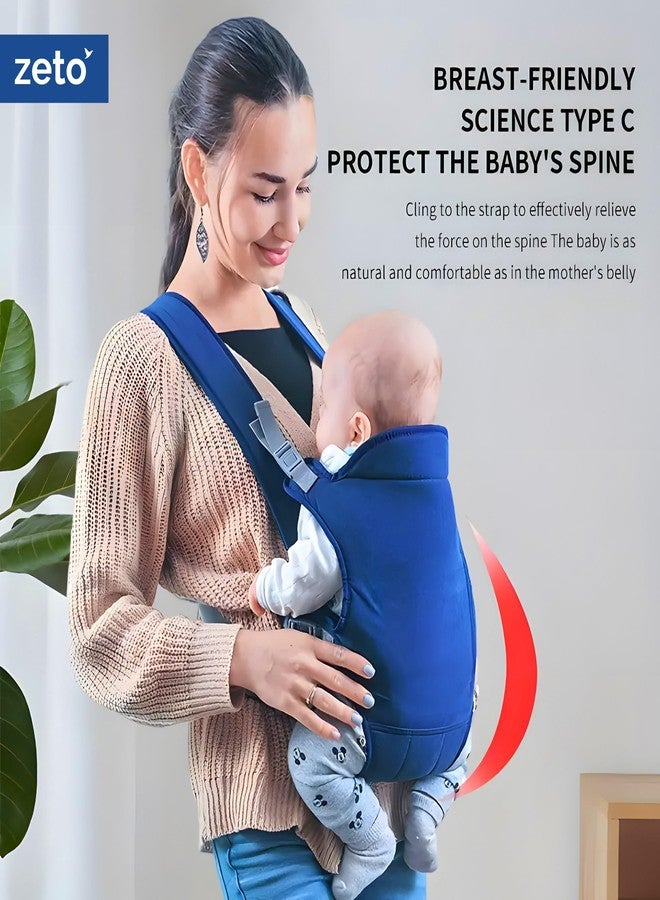 ZETO Baby Carrier 6 in 1 Convertible Baby Carrier with Hip Seat for Newborn to Toddler (Blue) - Image 3