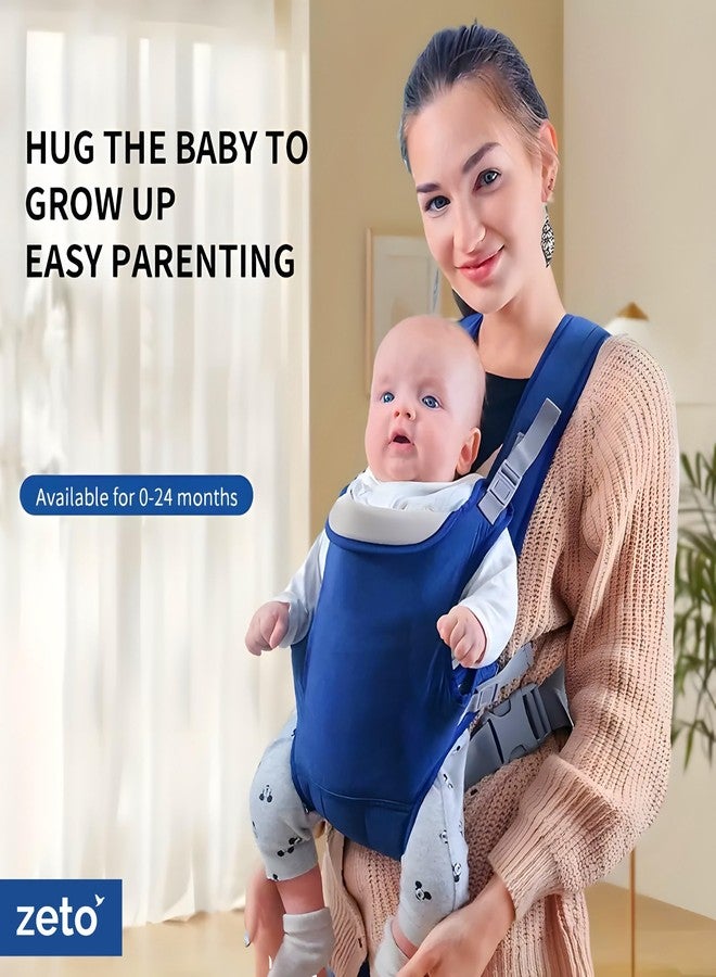 ZETO Baby Carrier 6 in 1 Convertible Baby Carrier with Hip Seat for Newborn to Toddler (Blue) - Image 5