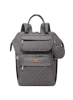 BabbleRoo Diaper Bag Backpack, Multifunction Large Bags With Changing Pad & Stroller Straps & Pacifier Case, Unisex Stylish Travel Back Pack Nappy Changing Bag For Moms Dads (Dark Gray)  - Image 1