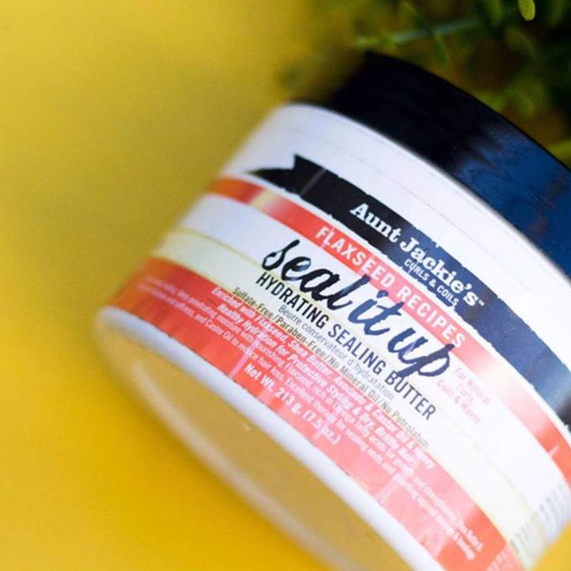 Aunt Jackie's Flaxseed Recipes Seal It Up, Hydrating Sealing Butter, Helps Prevent and Repair Damaged Hair, Jar, 7.5 Oz - Image 3