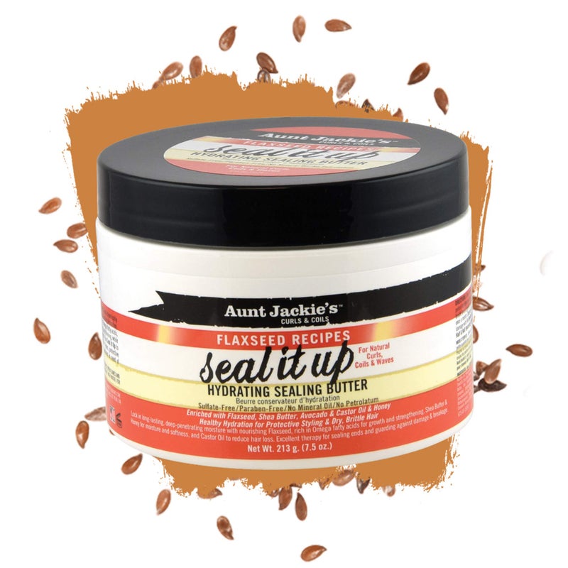 Aunt Jackie's Flaxseed Recipes Seal It Up, Hydrating Sealing Butter, Helps Prevent and Repair Damaged Hair, Jar, 7.5 Oz - Image 2