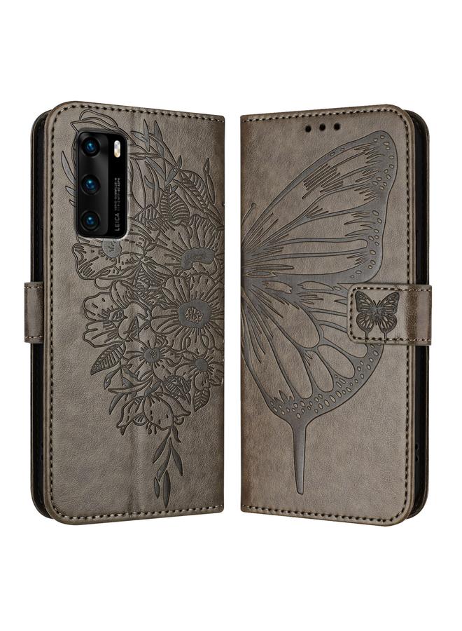 Zaboon Case For Huawei P40 Embossed Butterfly Leather Phone Case - Image 1