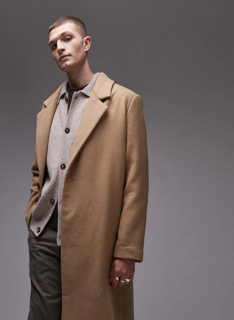 TOPMAN Single Breasted Overcoat