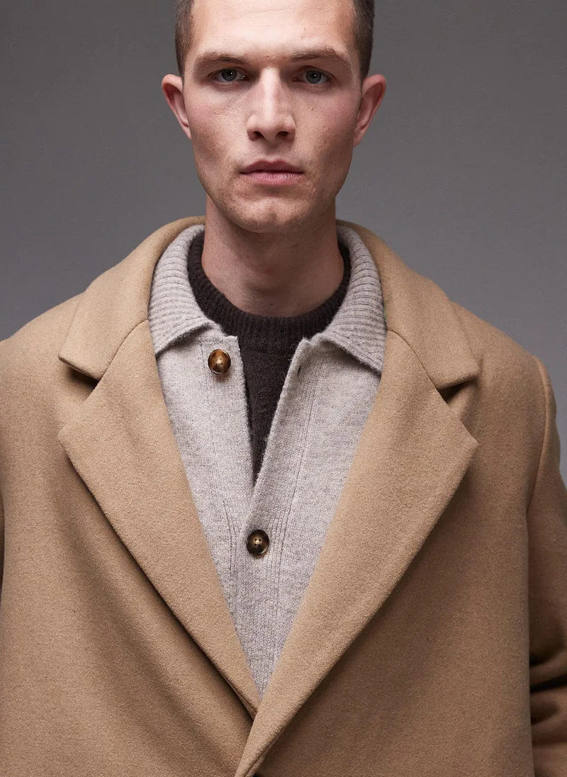 TOPMAN Single Breasted Overcoat