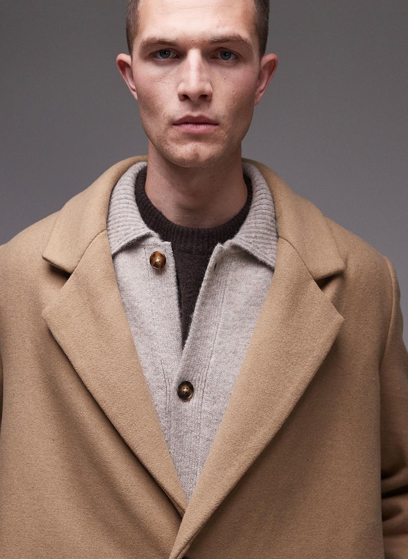 TOPMAN - Single Breasted Overcoat - Image 1