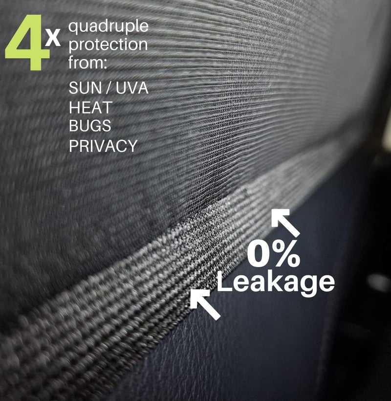 Qualizzi XXXXL/Truck Side Window Sun Shade (12 Sizes) - Front or Rear Slip-On Screens for Sun, Heat, Bugs & Privacy Protection, 2-Pack by - Image 5