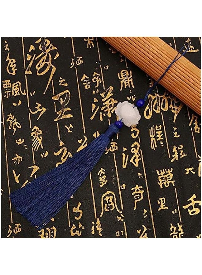 Lotus Tassel Hanging Tassel Ancient Costume Pressing Front Ancient Style Hanfu White Jade Lotus Tassel DIY Fan Pendant Tassel Hanging Tassel 4PCS  - Image 3