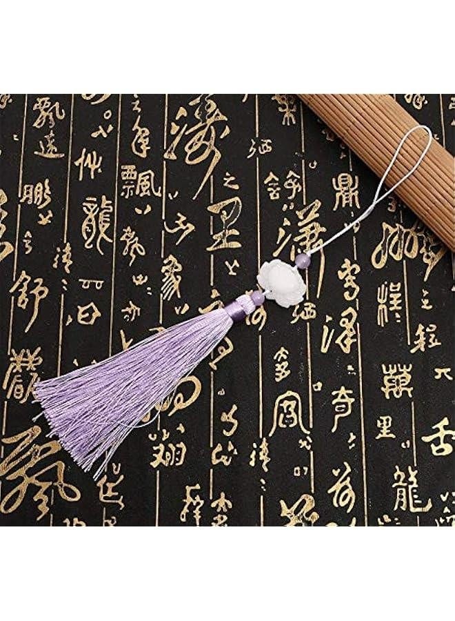 Lotus Tassel Hanging Tassel Ancient Costume Pressing Front Ancient Style Hanfu White Jade Lotus Tassel DIY Fan Pendant Tassel Hanging Tassel 4PCS  - Image 5