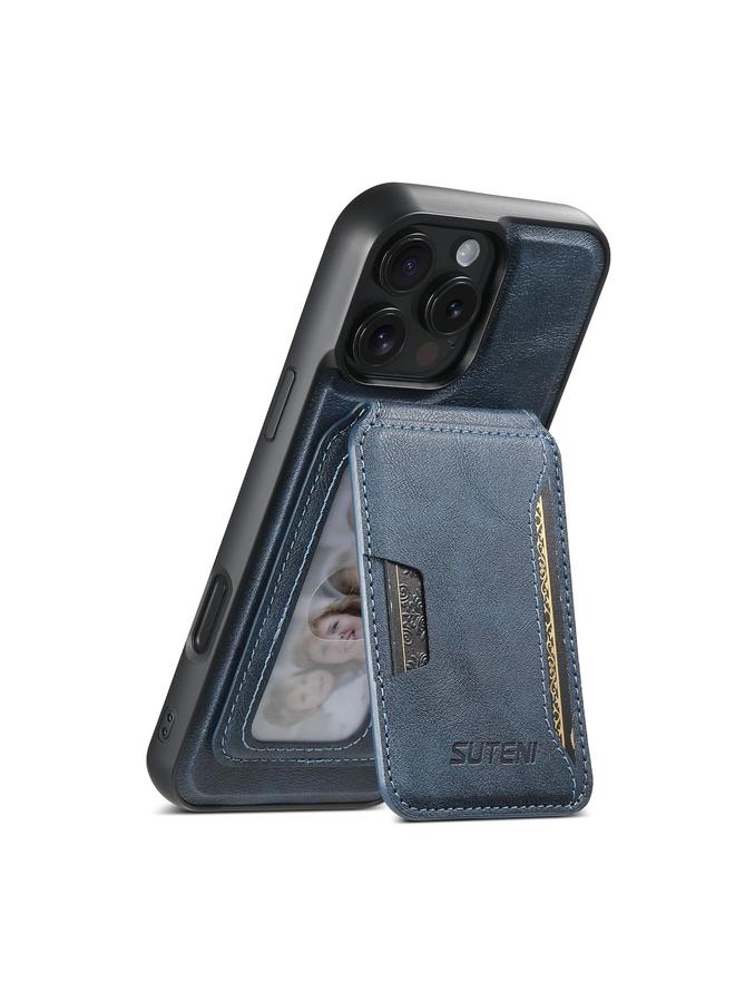 Suteni Case For iPhone 14 Pro M3 Card Bag MagSafe Cowhide Texture Leather Phone Case - Image 1