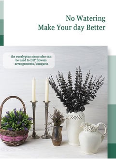HomarKet 30pcs Artificial Eucalyptus Leaves Stems Real Touch Leaf Faux Eucalyptus Eucalyptus Plant Branches For Artificial Flowers Greenery Centerpiece Home Office Wedding Farmhouse Decoration(14.57inch)  - Image 4