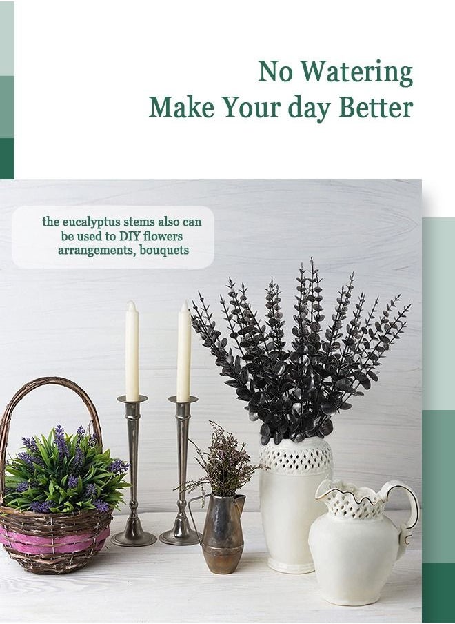 HomarKet 30pcs Artificial Eucalyptus Leaves Stems Real Touch Leaf Faux Eucalyptus Eucalyptus Plant Branches For Artificial Flowers Greenery Centerpiece Home Office Wedding Farmhouse Decoration(14.57inch)  - Image 4