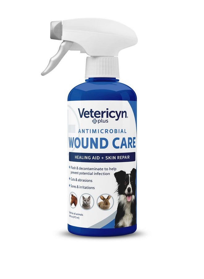 Vetericyn Plus Dog Wound Care Spray | Healing Aid And Skin Repair, Clean Wounds, Relieve Dog Skin Allergies, Safe For All Animals. 16 Ounces  - Image 1