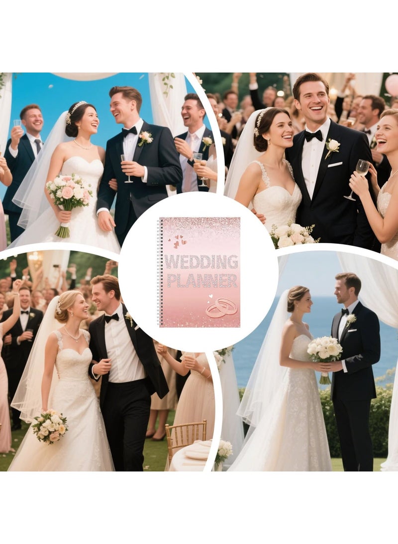 SYOSI Wedding Planner Book Organizer for Bride with 10 Themes, Engagement Gift Notebook for Couples, Countdown Agenda Journal Keepsake for Ceremony & Reception, Personalized Bridal Planning Book - Image 4