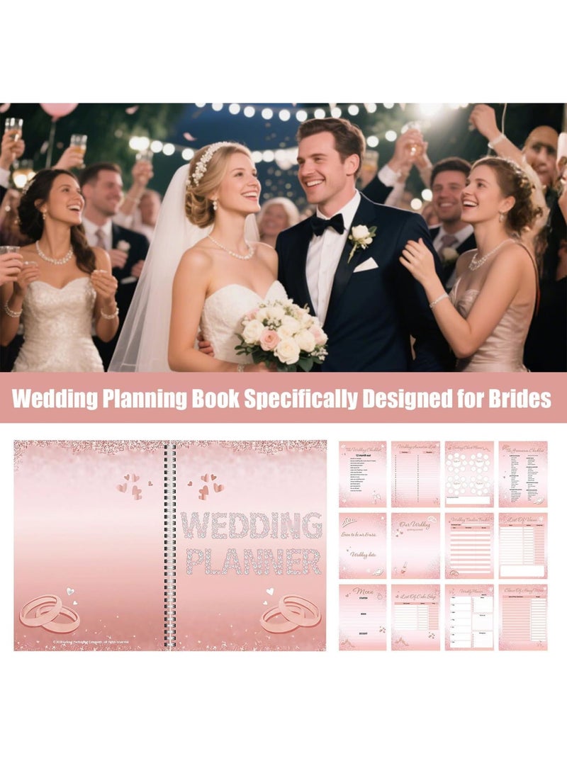 SYOSI Wedding Planner Book Organizer for Bride with 10 Themes, Engagement Gift Notebook for Couples, Countdown Agenda Journal Keepsake for Ceremony & Reception, Personalized Bridal Planning Book - Image 3