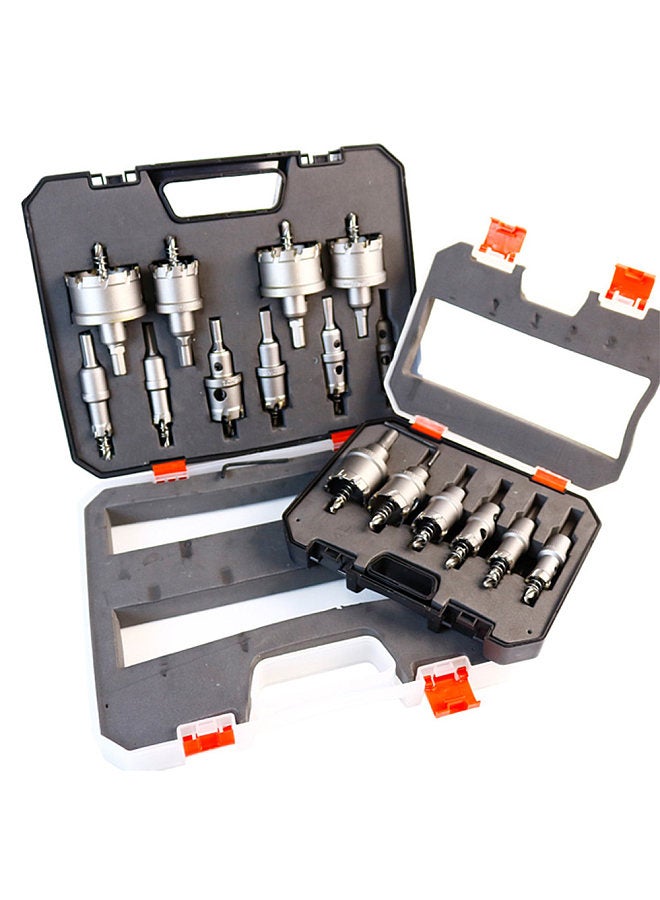 10 Piece Carbide Hole Saw Kit Tipped Hole Saw Drill Bit 16-53mm Hole Saw Cutter Set for Metal Stainless Steel Iron Copper