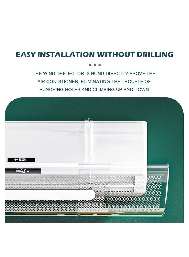 عاكس مكيف الهواء، عاكس تدفق الهواء المصنوع من مادة البولي فينيل كلوريد مع عاكس رياح مكيف الهواء قابل للتعديل بزاوية 180 درجة، يقلل الضوضاء ويوفر تحكمًا فعالًا في تدفق الهواء لغرفة المعيشة وغرفة النوم (95 * 18 سم) - Image 3