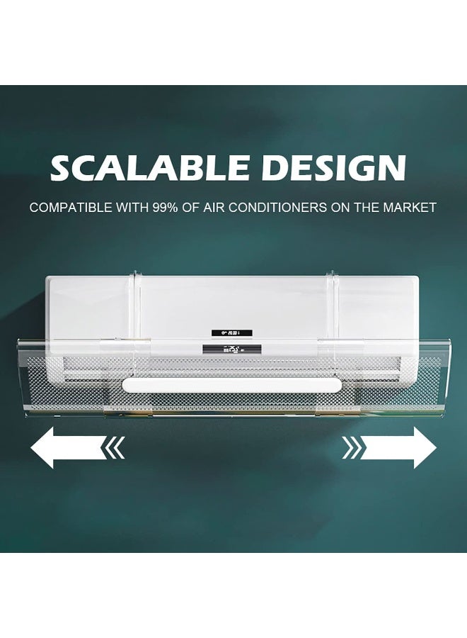 عاكس مكيف الهواء، عاكس تدفق الهواء المصنوع من مادة البولي فينيل كلوريد مع عاكس رياح مكيف الهواء قابل للتعديل بزاوية 180 درجة، يقلل الضوضاء ويوفر تحكمًا فعالًا في تدفق الهواء لغرفة المعيشة وغرفة النوم (95 * 18 سم) - Image 4