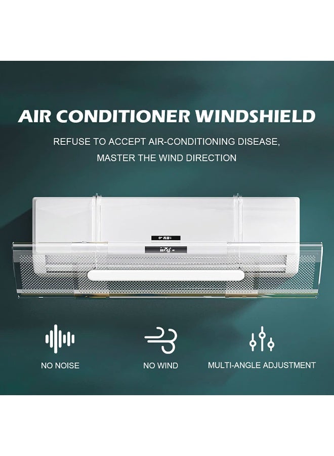 عاكس مكيف الهواء، عاكس تدفق الهواء المصنوع من مادة البولي فينيل كلوريد مع عاكس رياح مكيف الهواء قابل للتعديل بزاوية 180 درجة، يقلل الضوضاء ويوفر تحكمًا فعالًا في تدفق الهواء لغرفة المعيشة وغرفة النوم (95 * 18 سم) - Image 2