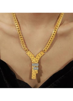 A trendy necklace with a striking Y design, made from golden stainless steel with sparkling crystal accents that add a touch of luxury. A unique design that blends modern elegance with allure, for a look filled with sophistication and beauty. The perfect choice to add a touch of distinction and femininity to your look.