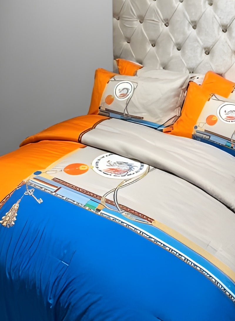 HOMETOPIA Luxury 6-Piece Bedding Set King Size – Ultra-Soft Microfiber Comforter 230x260cm, Deep Pocket Fitted Sheet 200x200+30cm, 4 Pillow Covers – Classic Royal Pattern – Wrinkle-Free, Breathable, Machine Washable, Hotel Quality Bed Set – Double Bed Mattress Fit – Premium Bedroom Essentials KSA  - Image 3
