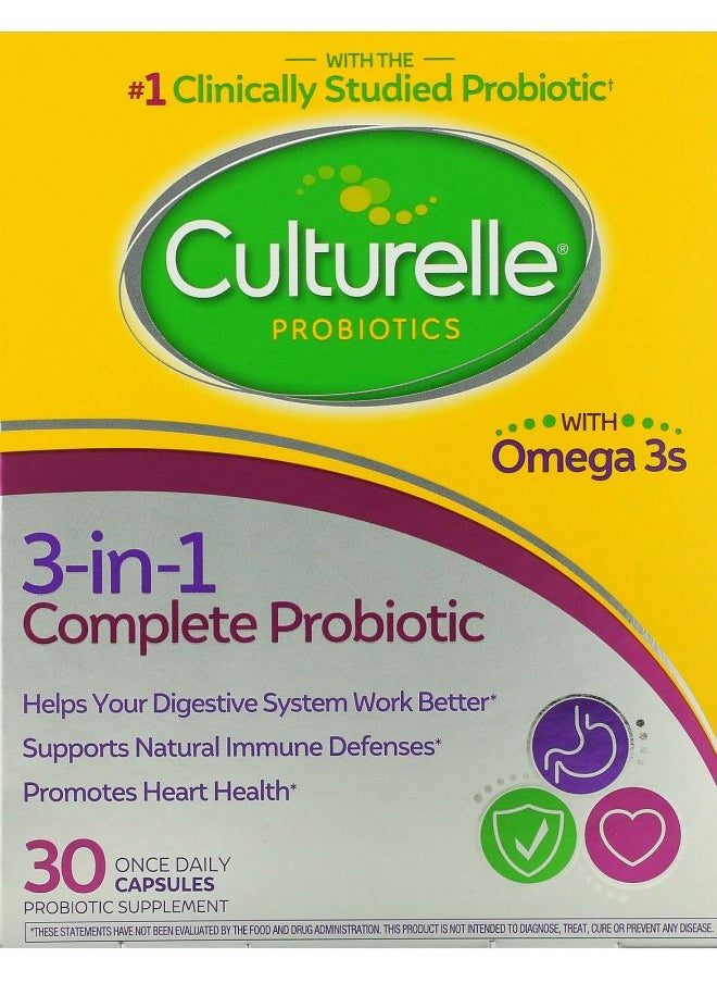 Probiotics 3-in-1 Complete Probiotic with Omega 3s 30 Once Daily Capsules - pzsku/Z33E89D69417DFBA5415BZ/45/_/1728743083/0dcc5bd8-4373-4057-8a4a-ff54f0cbc6e3