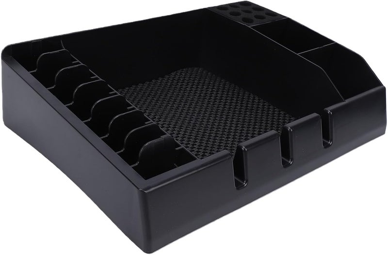 Barber Station Organizer, Multifunctional Hard Plastic Hair Tool Tray, Non Slip Base Tray for Clippers, Scissors, Combs & Brushes, Ideal for Salon Accessories (Barber Tool Organizer) - Image 3