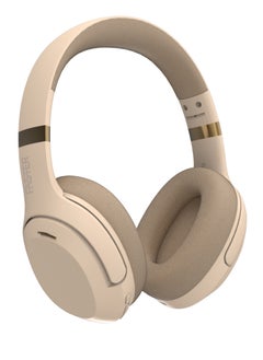 Faster S6 Over-Ear Wireless Headphones with Microphone - Deep Bass Sound, HiFi Stereo Bluetooth Headphones - Noise Reduction, Foldable Design, 30 Hours Playtime, Lightweight Foam Ear Cups - Ideal for Travel, Work, Gaming, and TV (Beige)  - Image 1