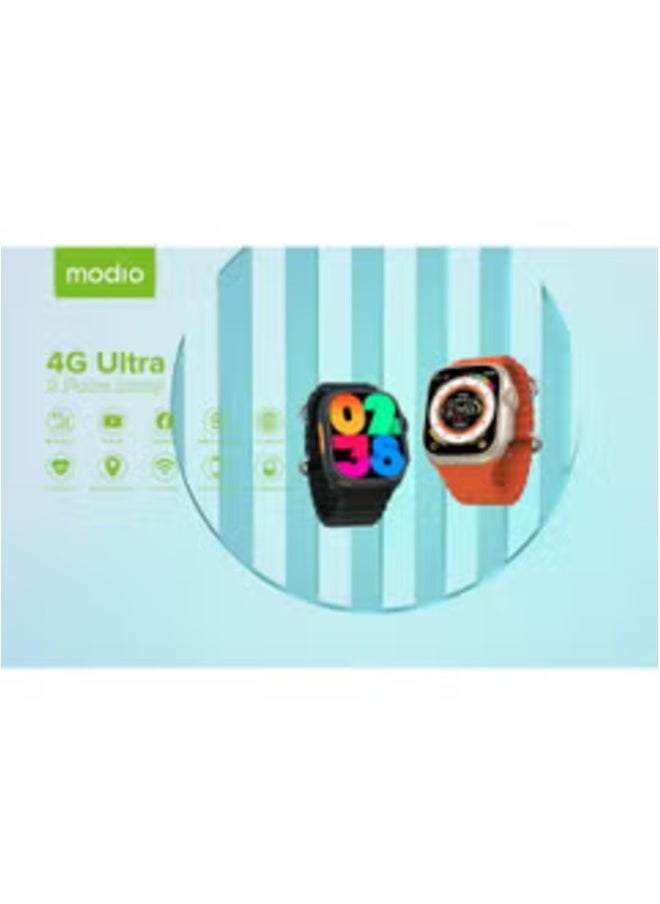 Modio Ultra 4G Smart Watch for Men – 2.2-Inch Full Touch HD Display, SIM Support, Bluetooth Calling, Fitness Tracking, Camera & Notifications | Gold | Stylish & Functional Wearable Tech