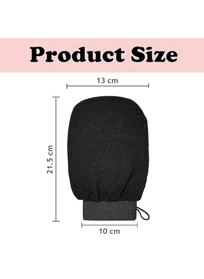 Black Sparrow Body Exfoliating Glove Pure Viscose Fibre Double-Layered Exfoliating Black Body Glove for Magic peeling Bath Dead Skin Tan Removal for Face Body - Image 2