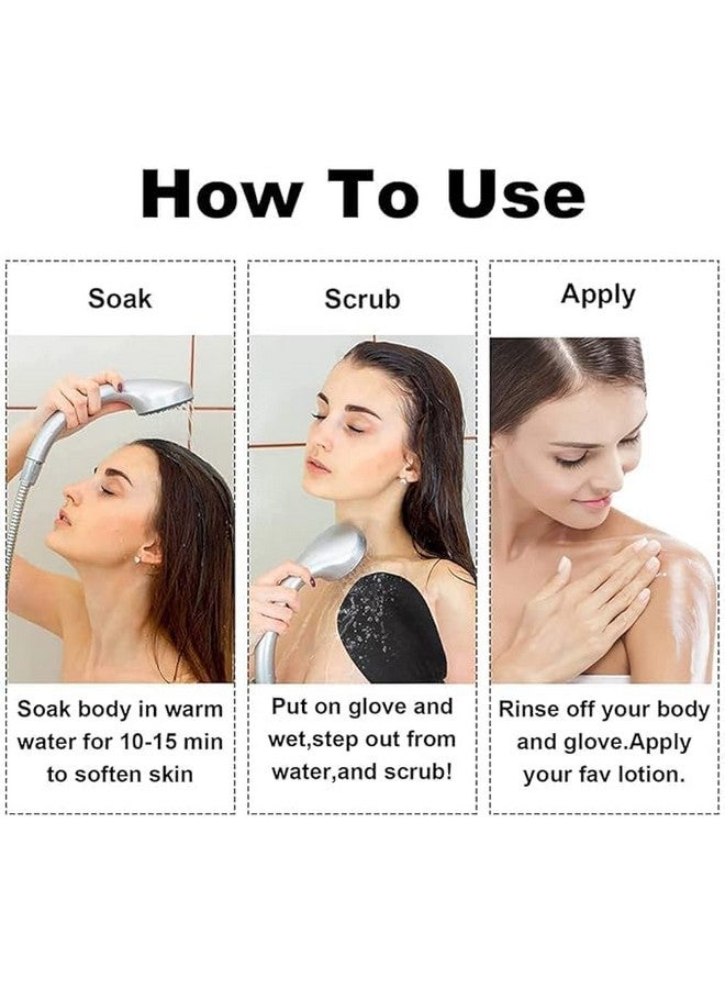 Black Sparrow Body Exfoliating Glove Pure Viscose Fibre Double-Layered Exfoliating Black Body Glove for Magic peeling Bath Dead Skin Tan Removal for Face Body - Image 4