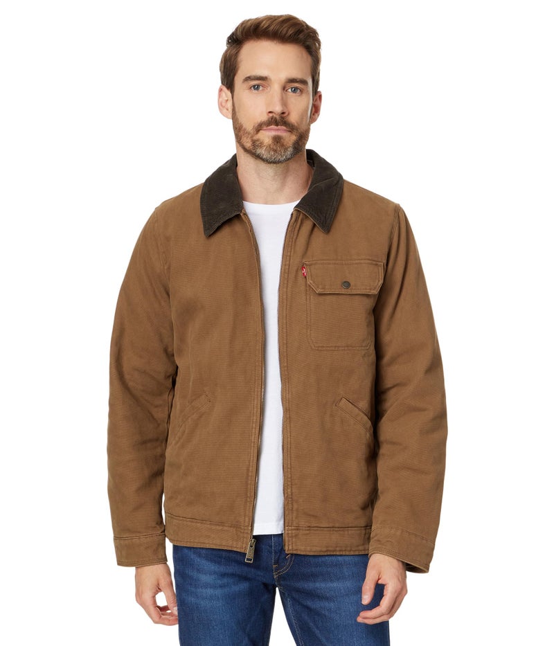 Levi's Men's Cotton Field Jacket With Corduroy Collar, Brown Quilt Lined, XX-Large - Image 1